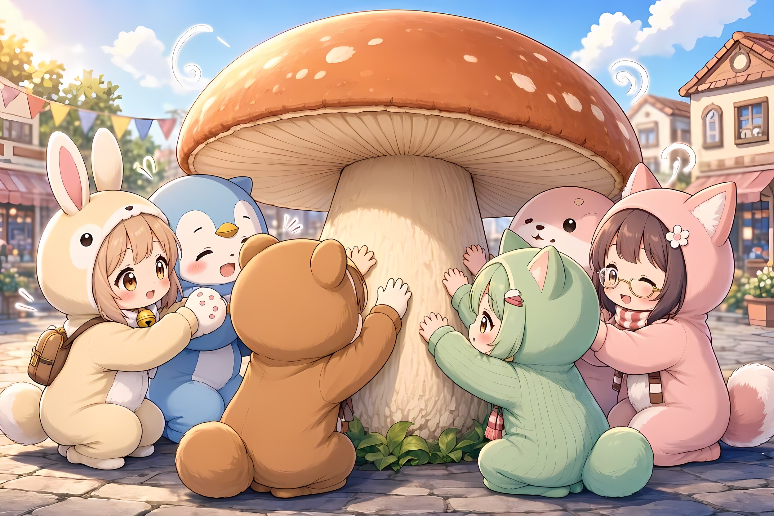 【なでる１】大きなキノコが生えてきたのでナデナデしてあげた。 | の人気AIイラスト・グラビア