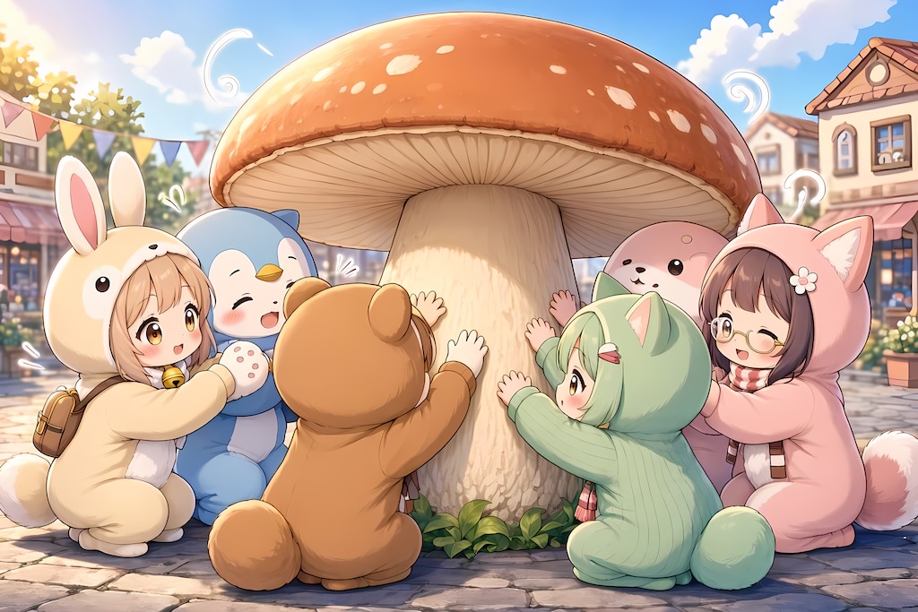 【なでる１】大きなキノコが生えてきたのでナデナデしてあげた。