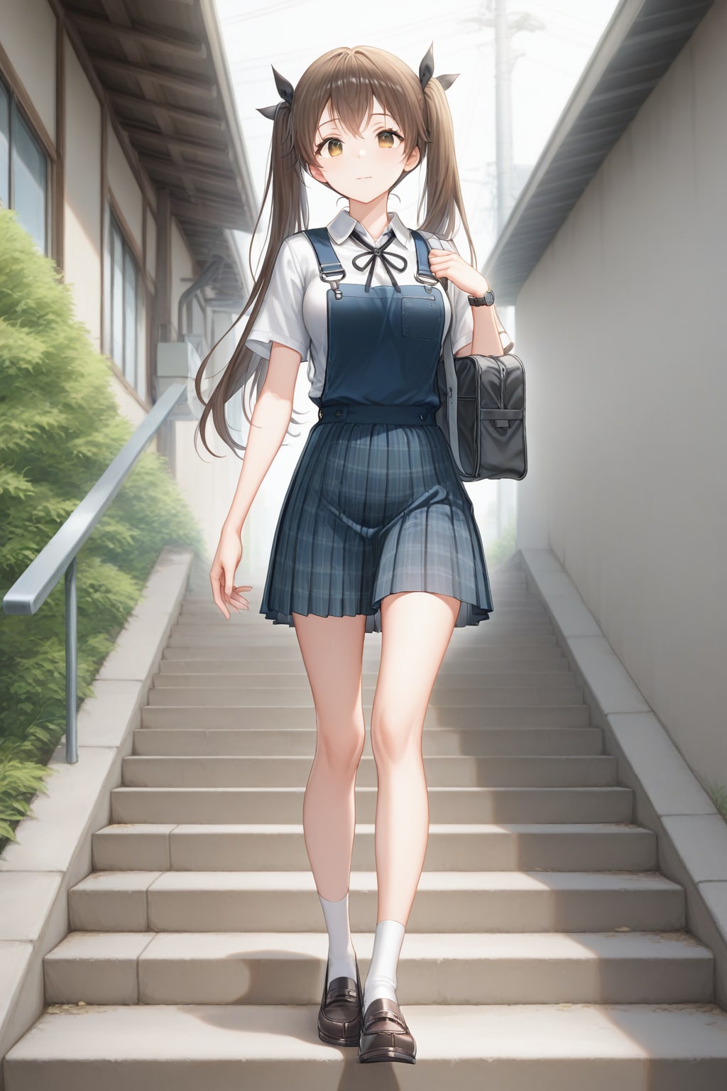 階段を降りてくる女の子