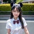 制服テーマパークで露出する美少女 2枚目