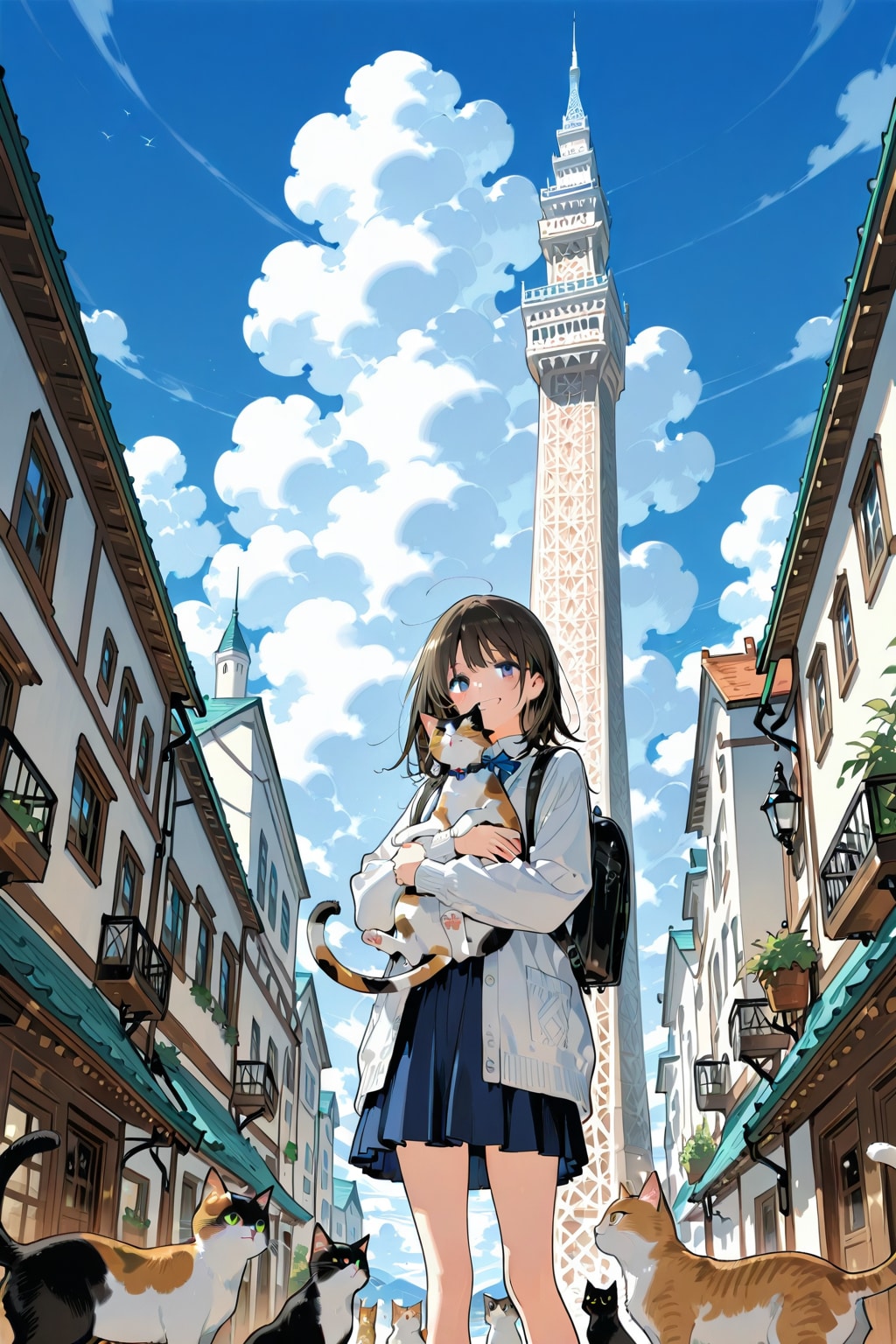 猫と散歩 | の人気AIイラスト・グラビア