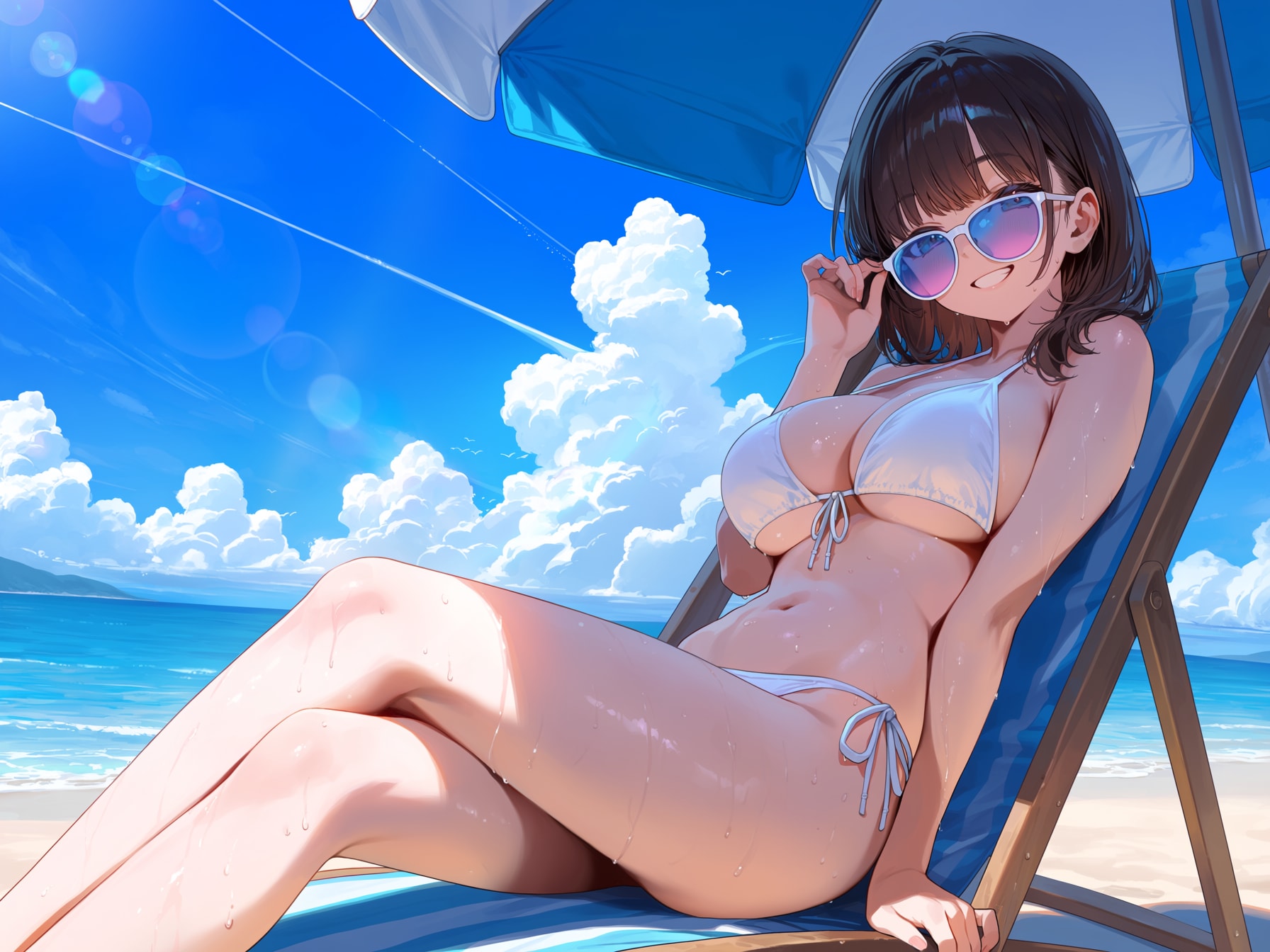 ビーチサイドで