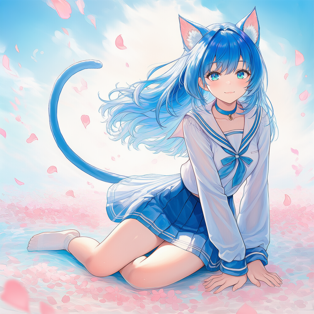 セーラー服の猫耳さん