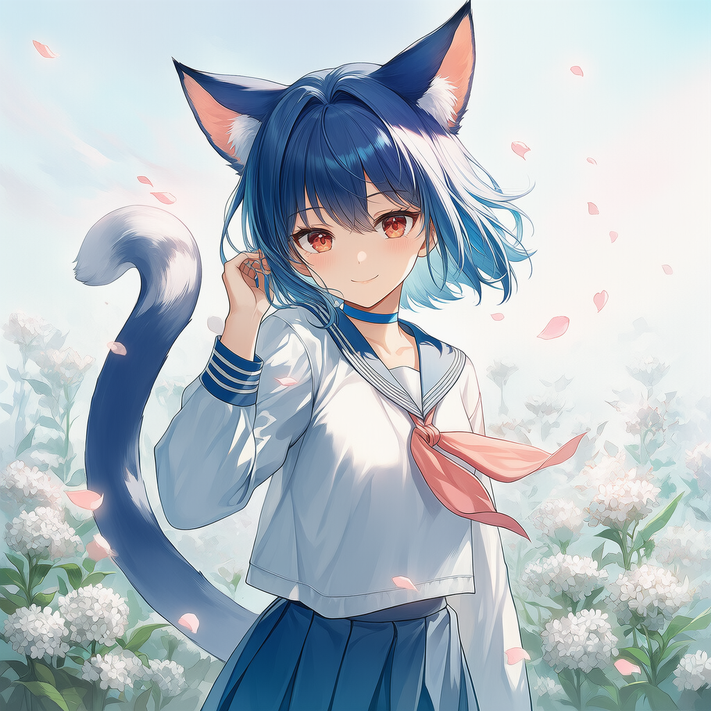 セーラー服の猫耳さん
