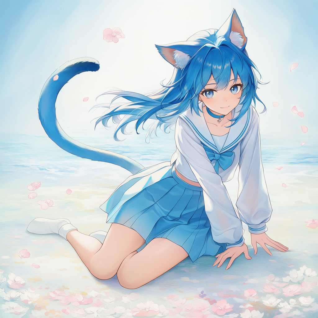 セーラー服の猫耳さん
