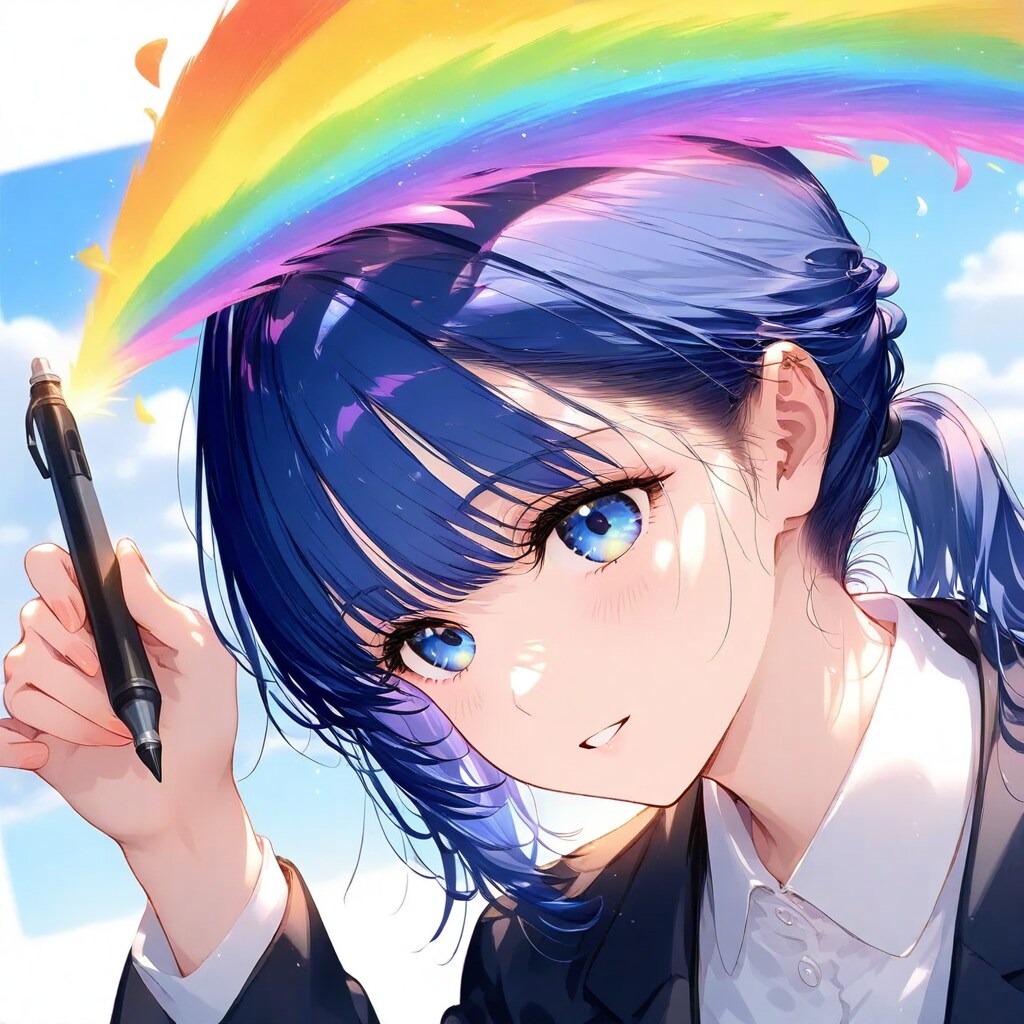 ペン🖊️から虹が⁉️ | の人気AIイラスト・グラビア