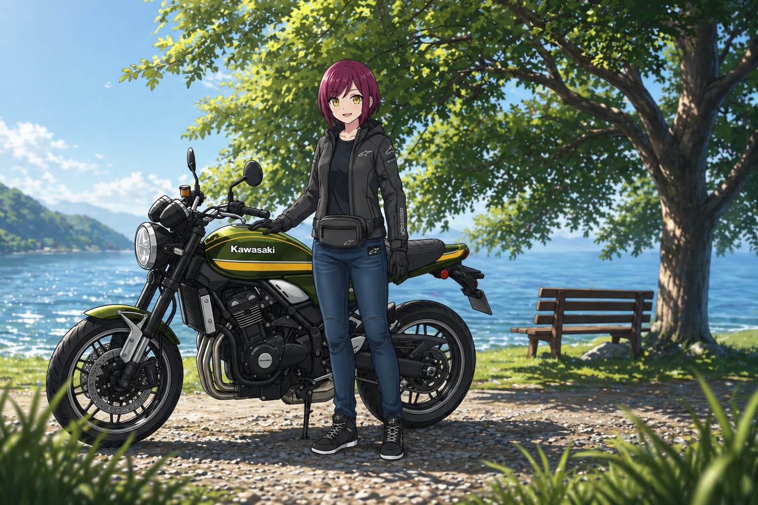 バイクガチャ（芽衣ちゃん） | の人気AIイラスト・グラビア