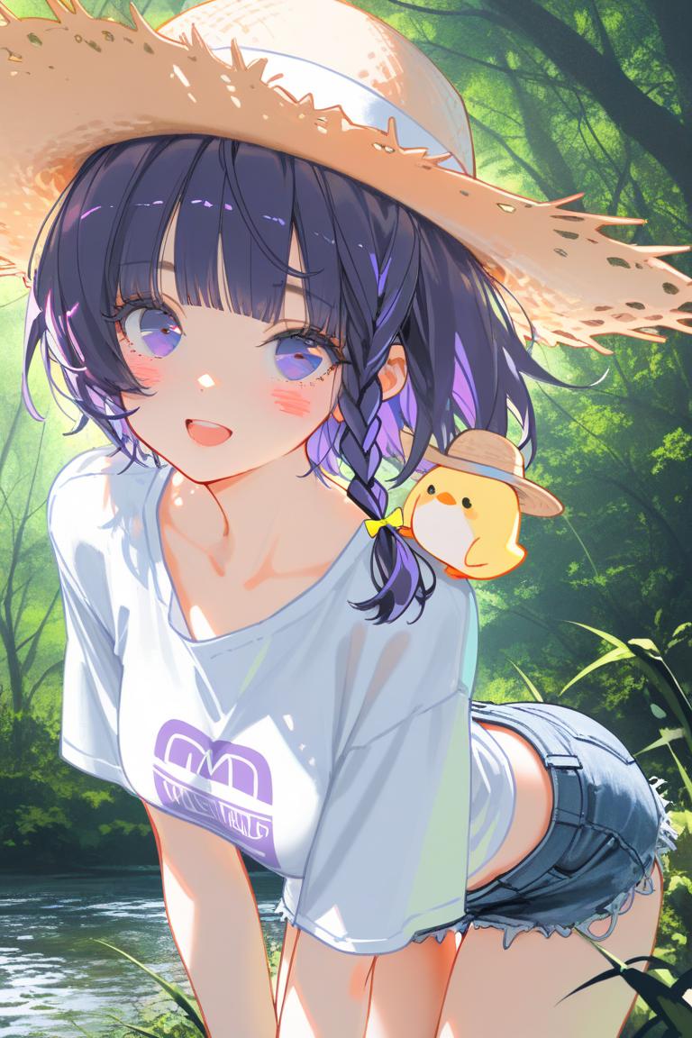 森の精と川遊び
