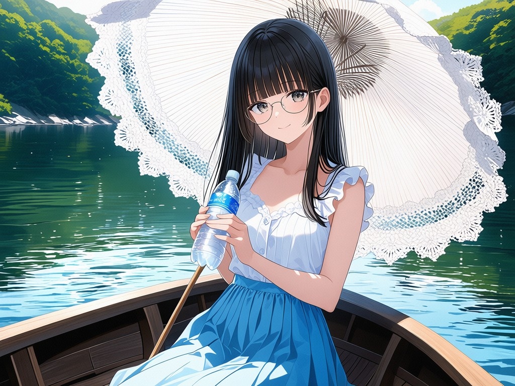 小舟で涼