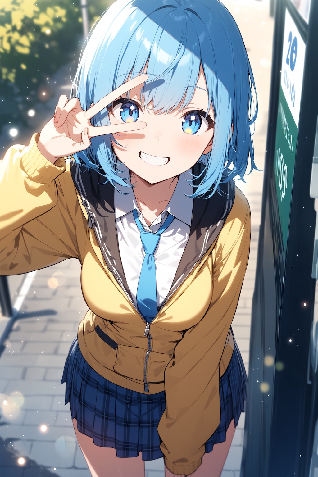 朝のバス停