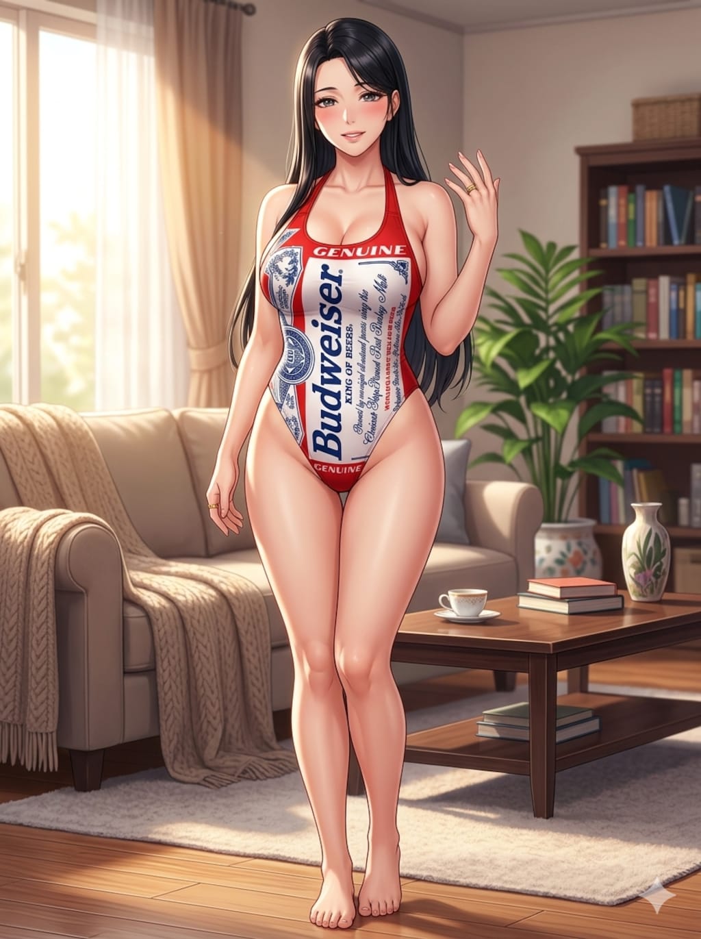 香苗さんの水着のバドガール姿