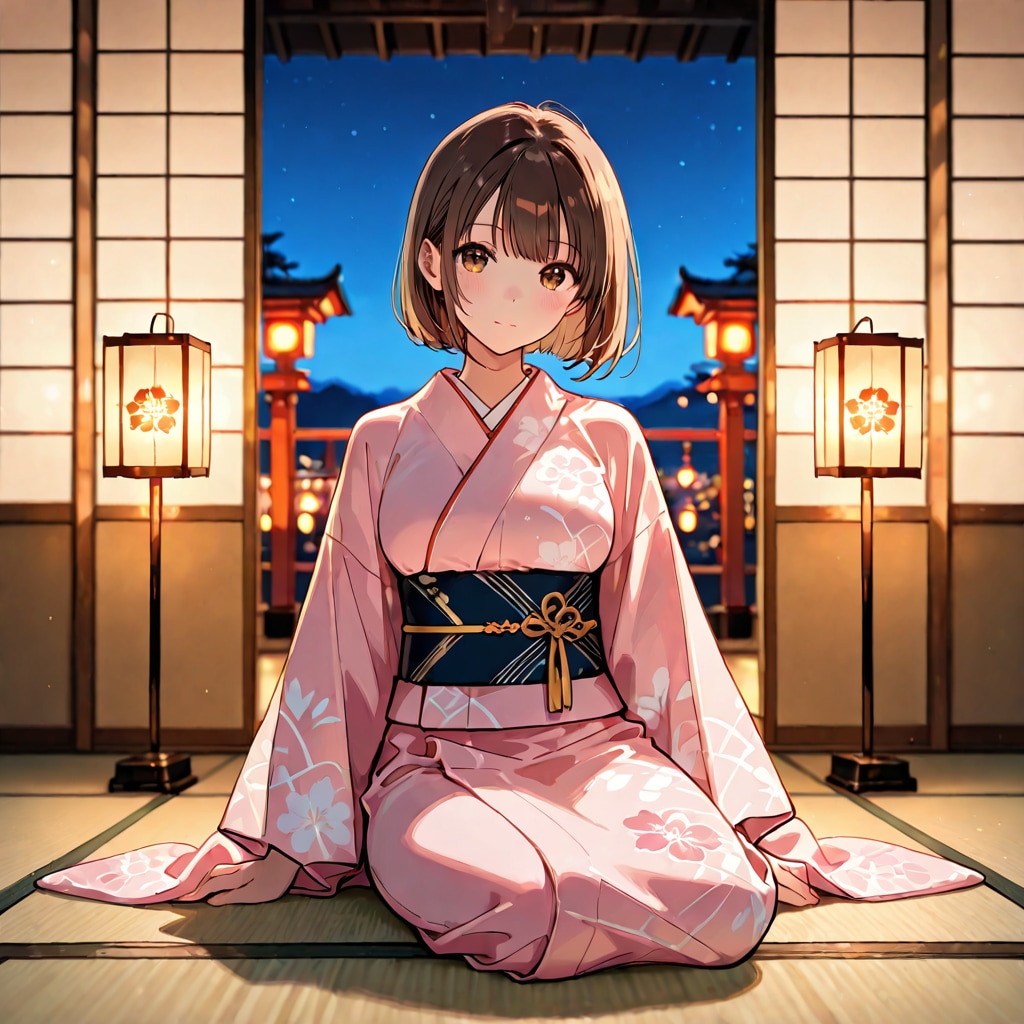和服と畳と夜