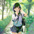 木漏れ日の通学路【NovelAI】 4枚目
