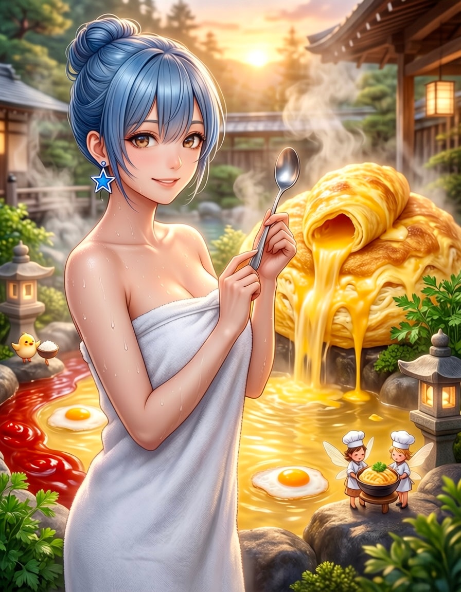 リンちゃん💙オムライス温泉♨️に来ました
