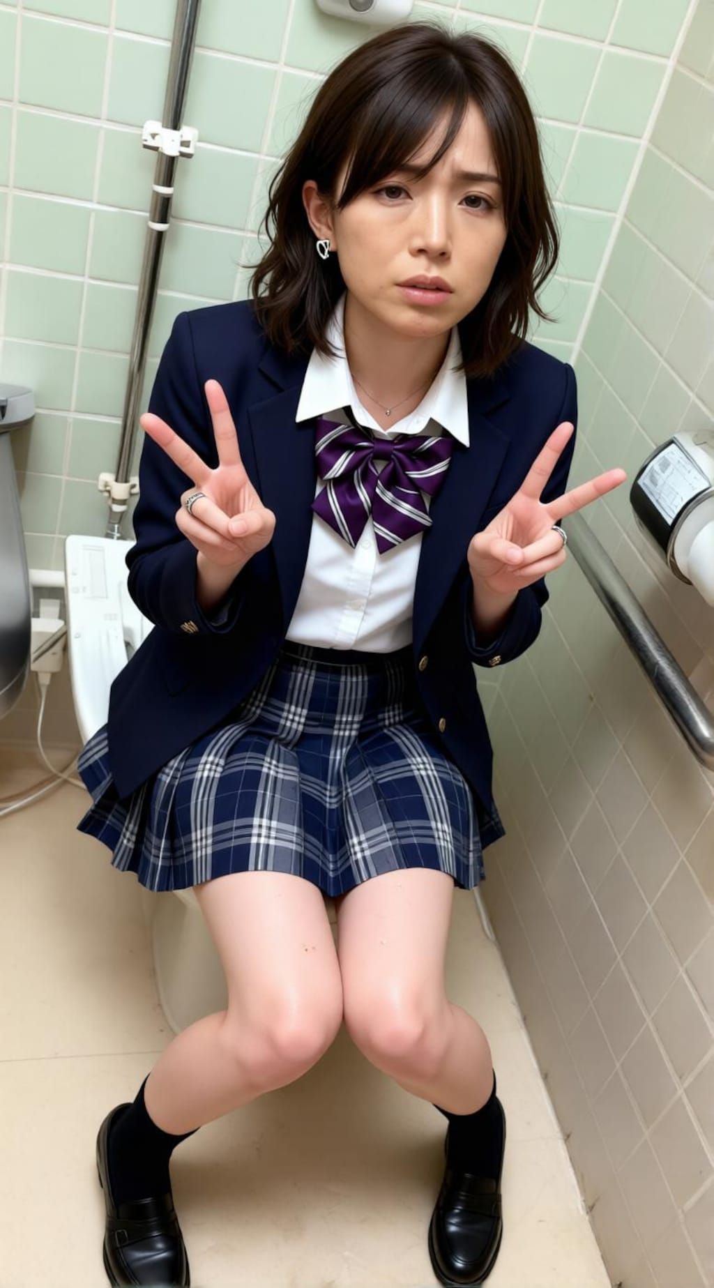 40才ママ(おひつじ座Ａ型)のコスプレ浮気デートは職場のあるショッピングモールの多目的トイレ♪ なに？ここで？、、待って！それ挿れて大丈夫⁉️