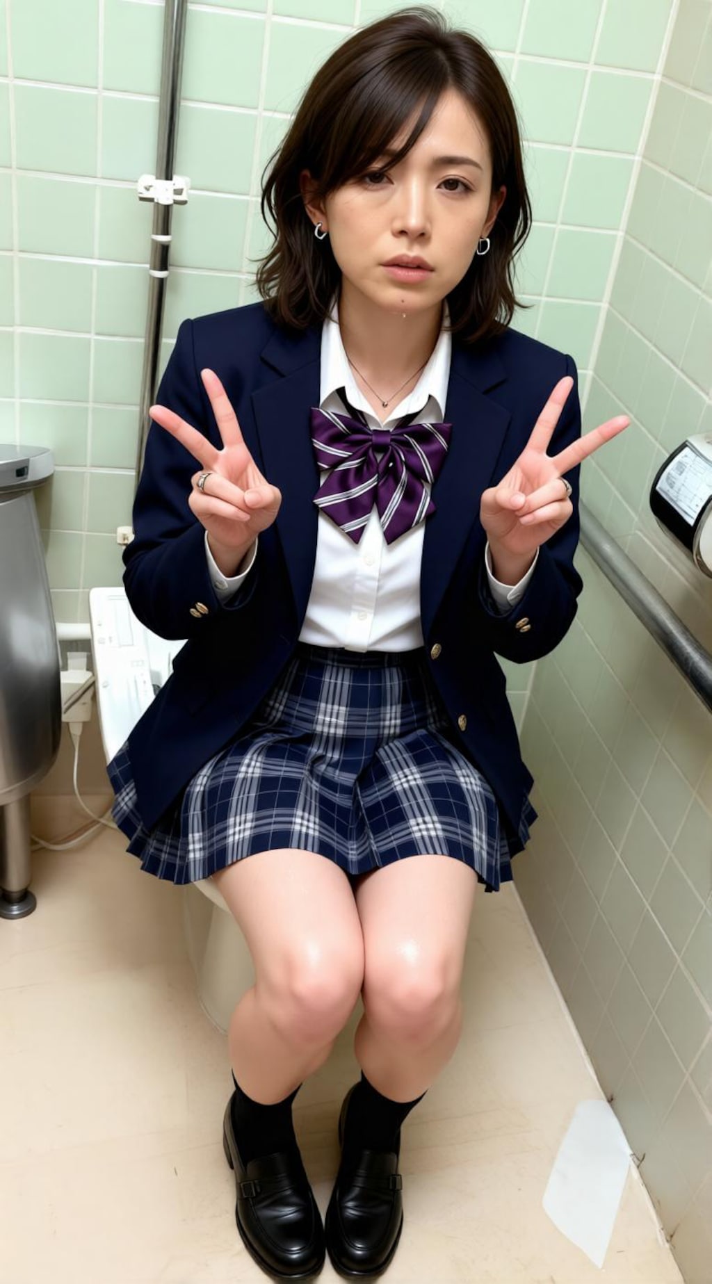 40才ママ(おひつじ座Ａ型)のコスプレ浮気デートは職場のあるショッピングモールの多目的トイレ♪ なに？ここで？、、待って！それ挿れて大丈夫⁉️