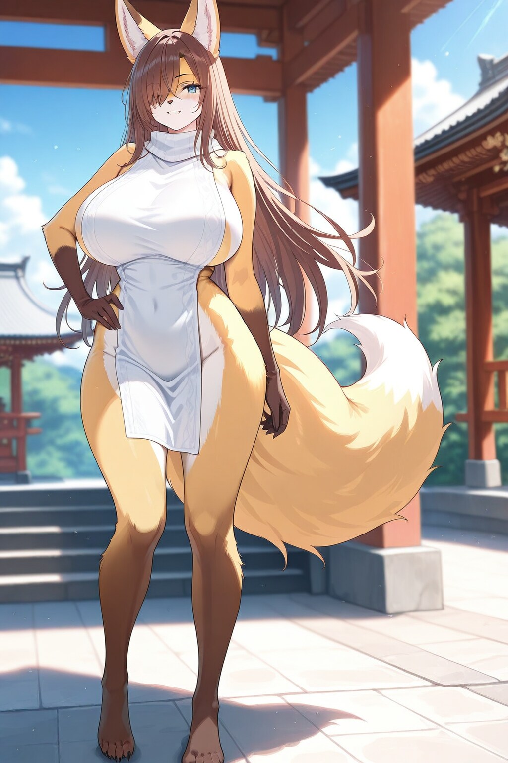 茶髪の狐お姉さん　神社編2