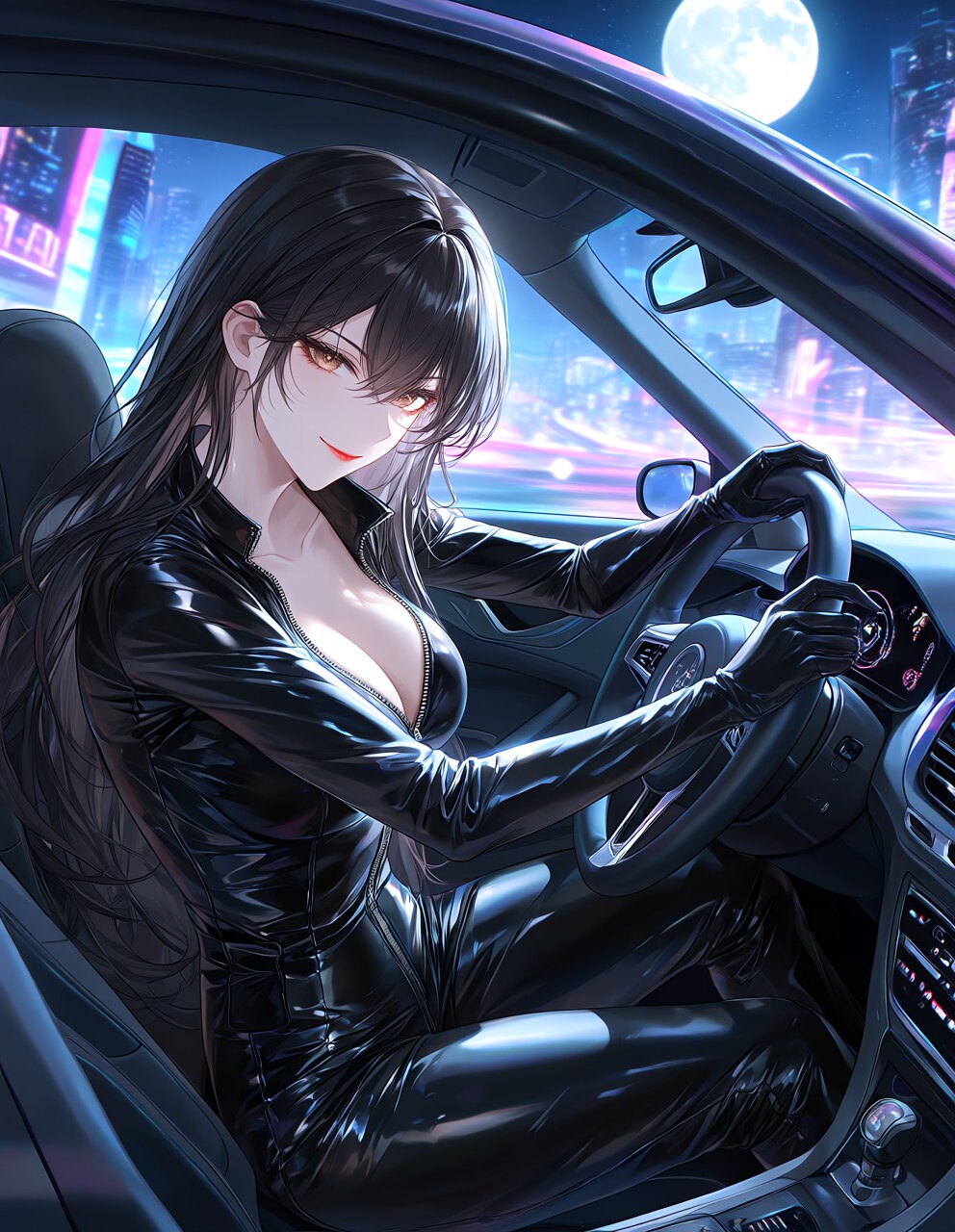 【想像図】スポーツカーを運転する『素顔』の『怪盗紳士』