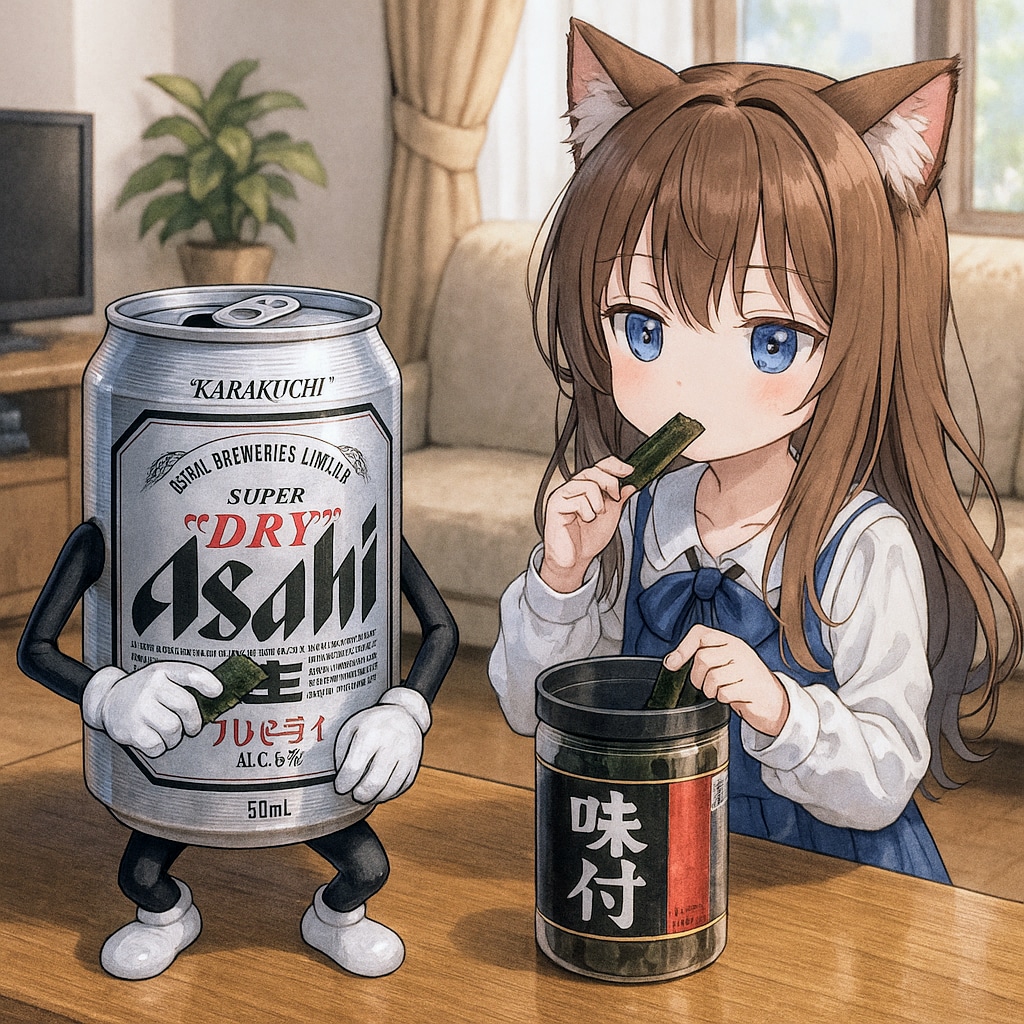 味付け海苔を食べる小さな女の子