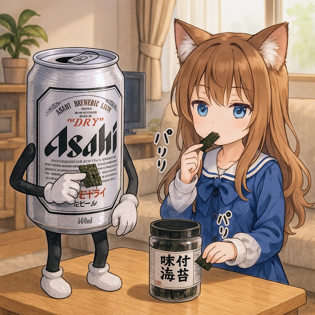 味付け海苔を食べる小さな女の子