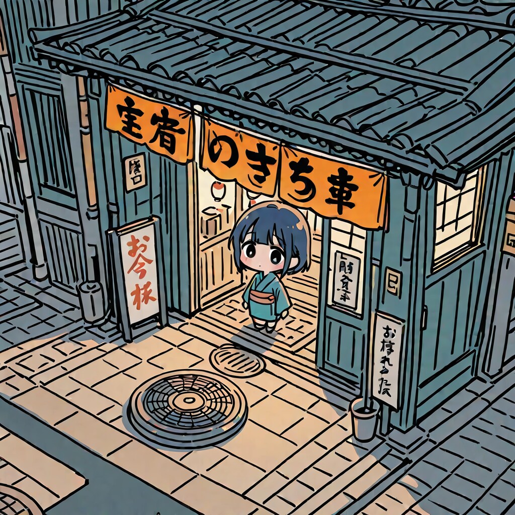 夕暮れ時の街角