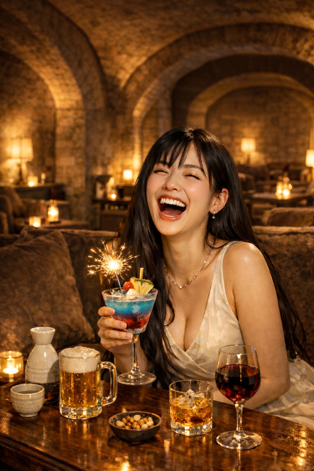 花火が刺してあるカクテル(最終日爆破 | の人気AIイラスト・グラビア