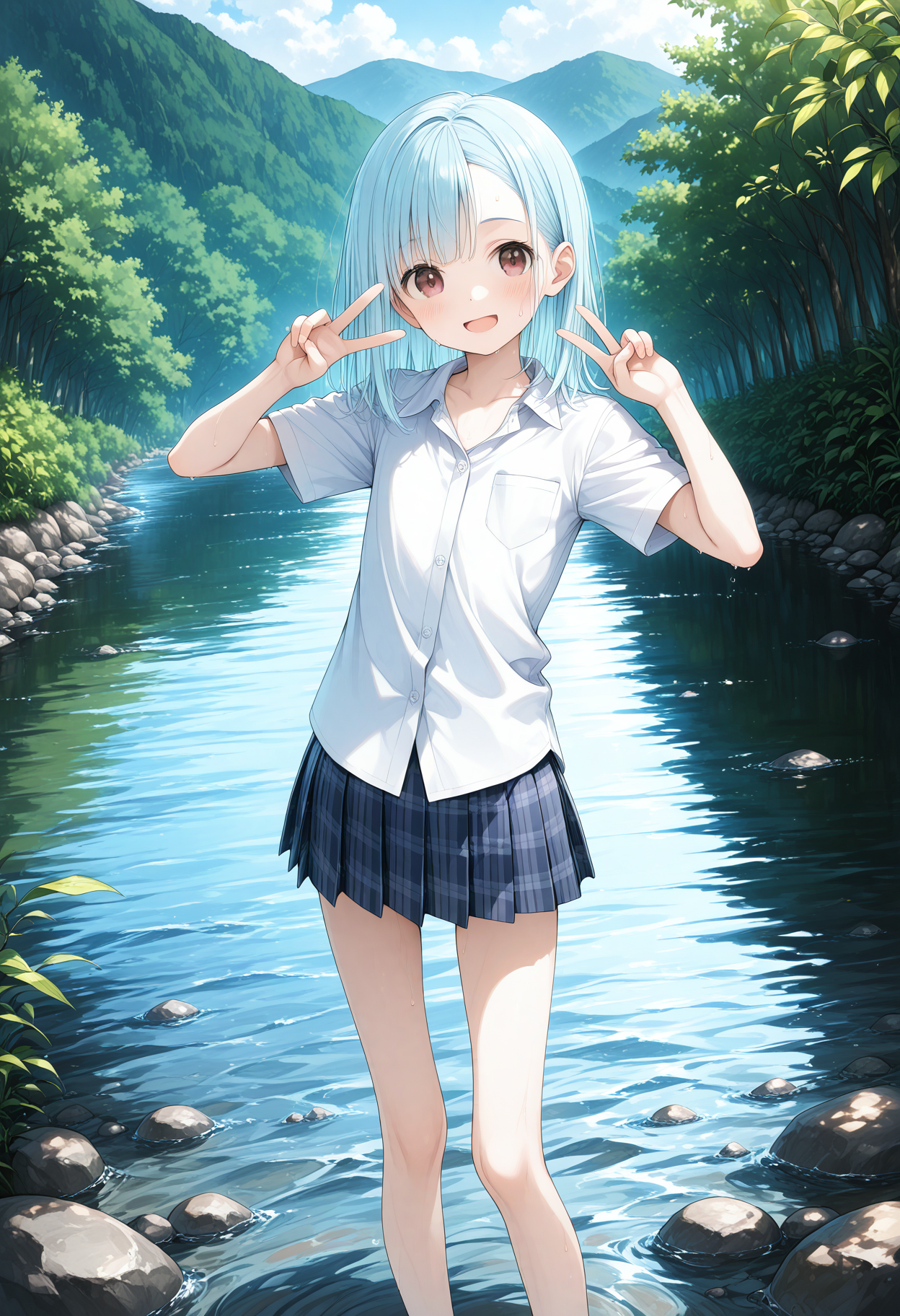 JK制服 川遊び