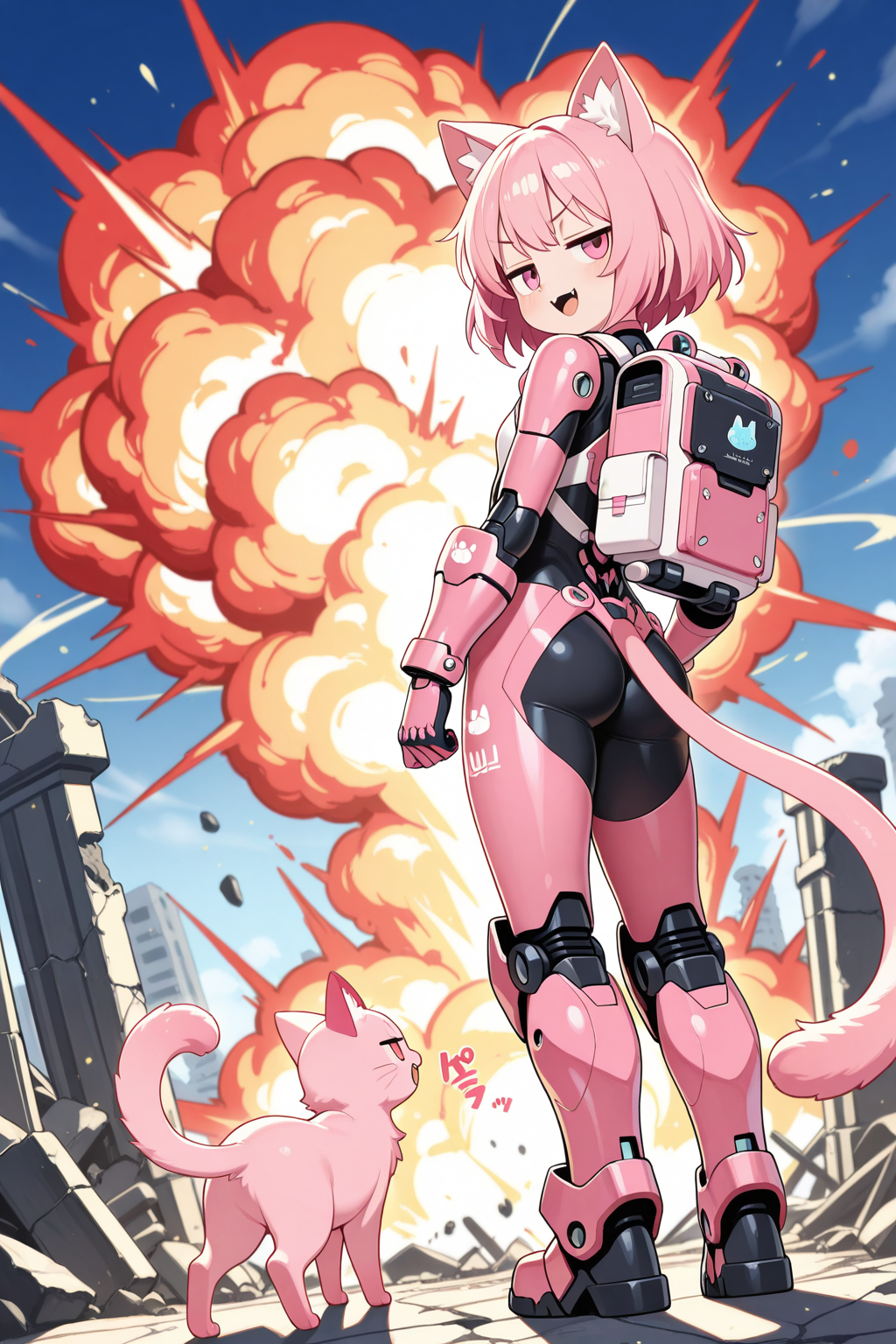 ケモミミパワードスーツの後ろ姿！！