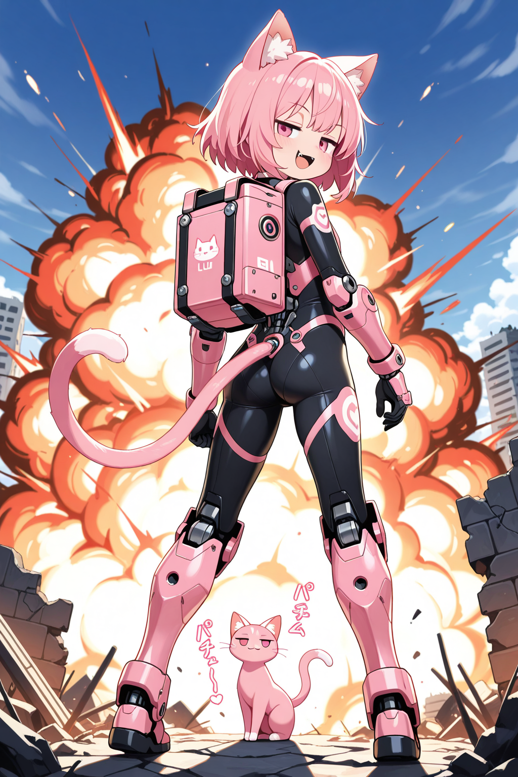 ケモミミパワードスーツの後ろ姿！！