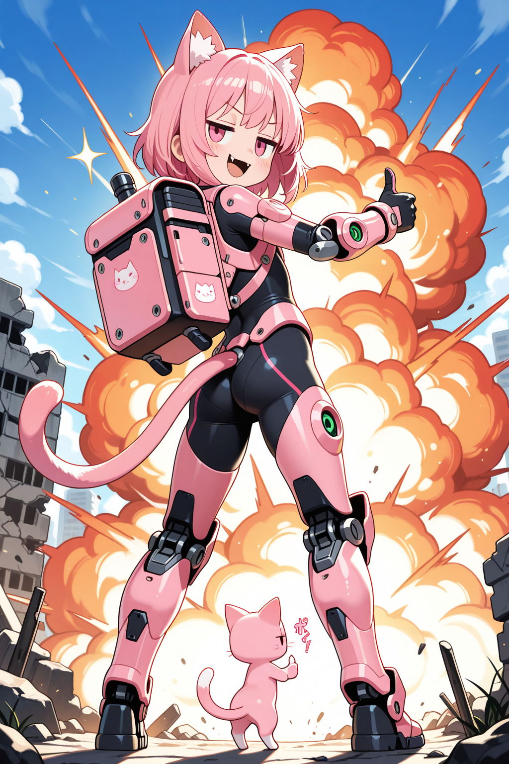 ケモミミパワードスーツの後ろ姿！！