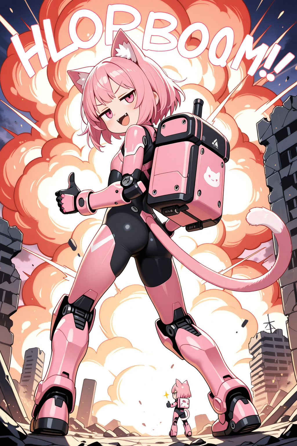 ケモミミパワードスーツの後ろ姿！！