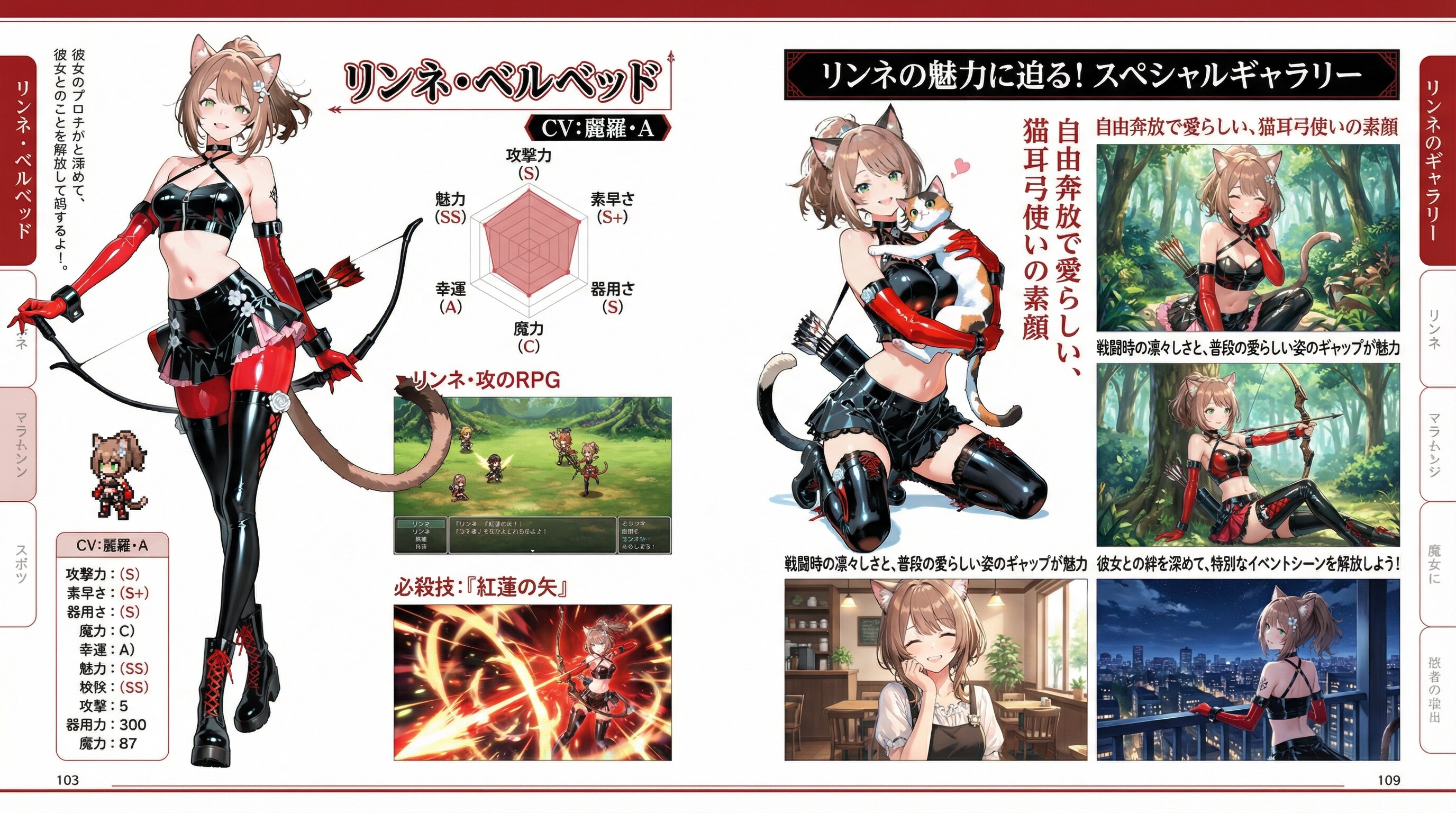 猫アーチャー(ゲーム攻略本風）