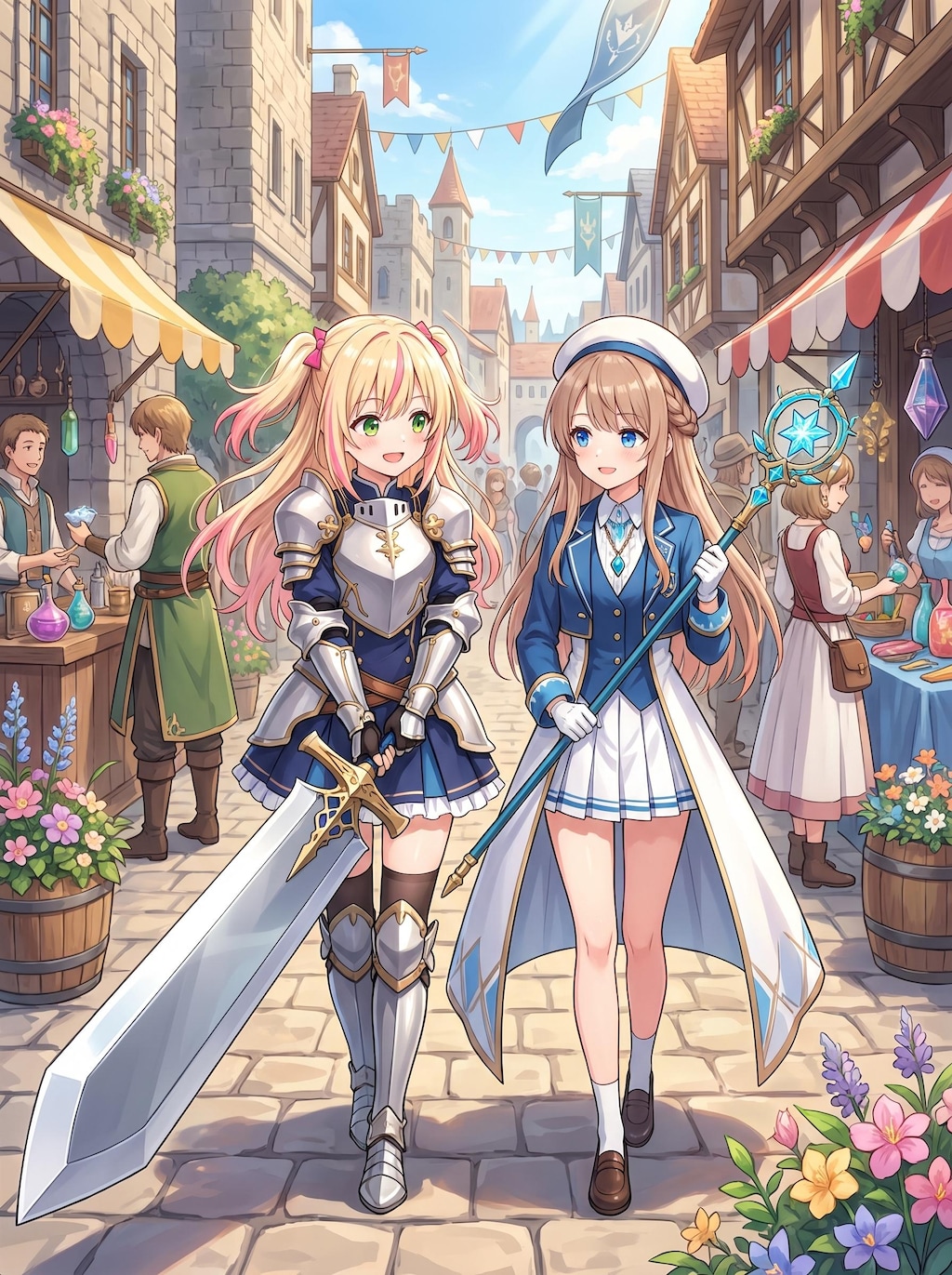 お散歩エレナさんとアリアさん