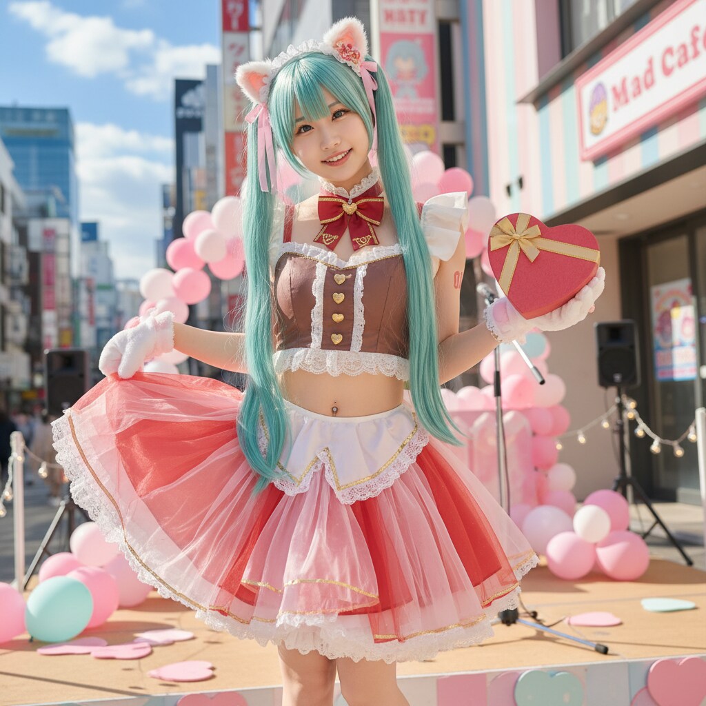 みどツイにゃん。2月14日 #バレンタインデー。バレンタインメイド。