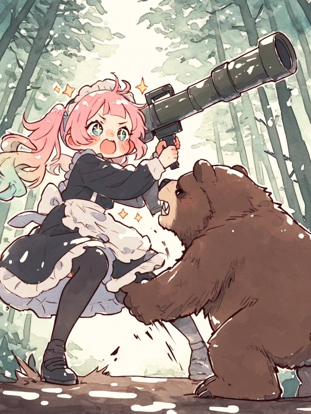 戦おうと思ったけど仲良くなってしまう。 | の人気AIイラスト・グラビア