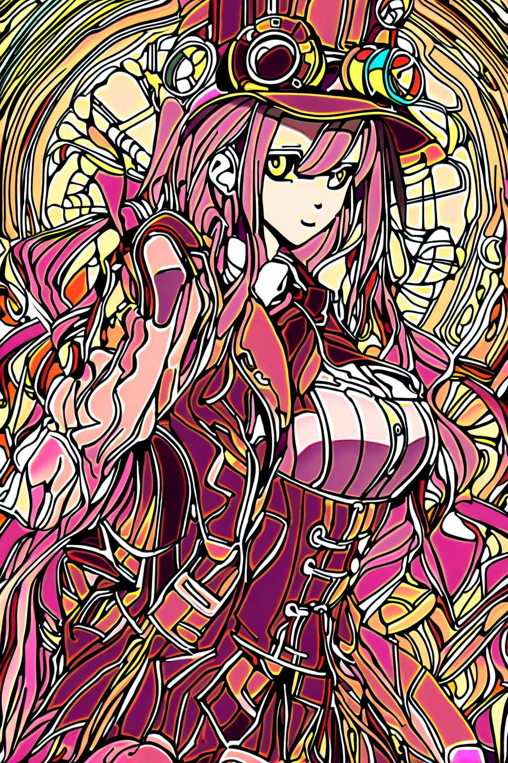 A woman wearing steampunk clothing