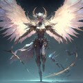 輝く翼を広げて空から降臨する天騎士 2枚目