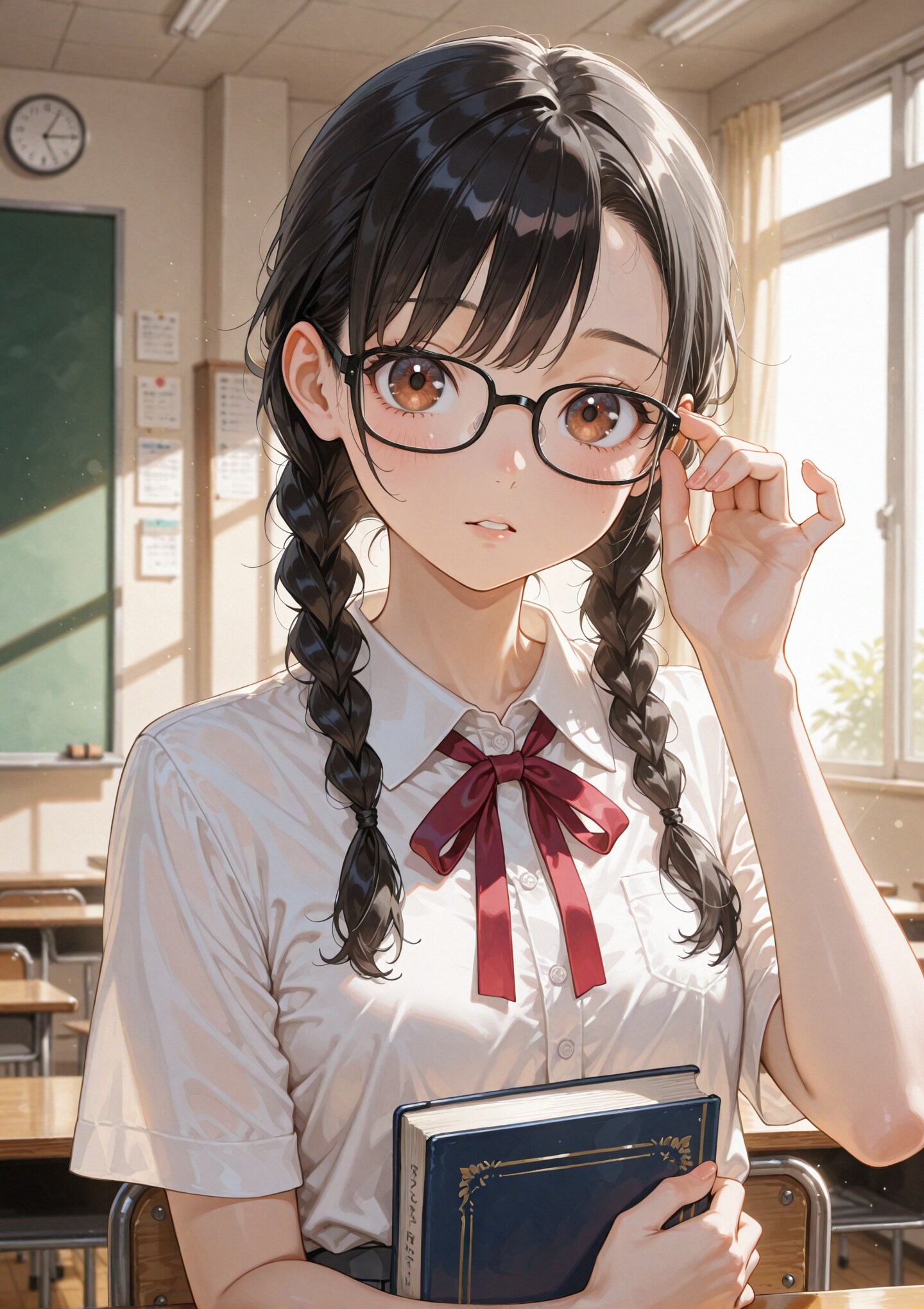 三つ編みと眼鏡 | の人気AIイラスト・グラビア
