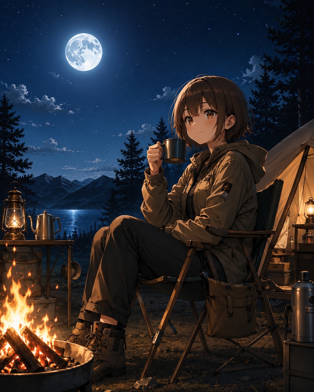 焚き木の燃える音を聞きながら飲むコーヒー