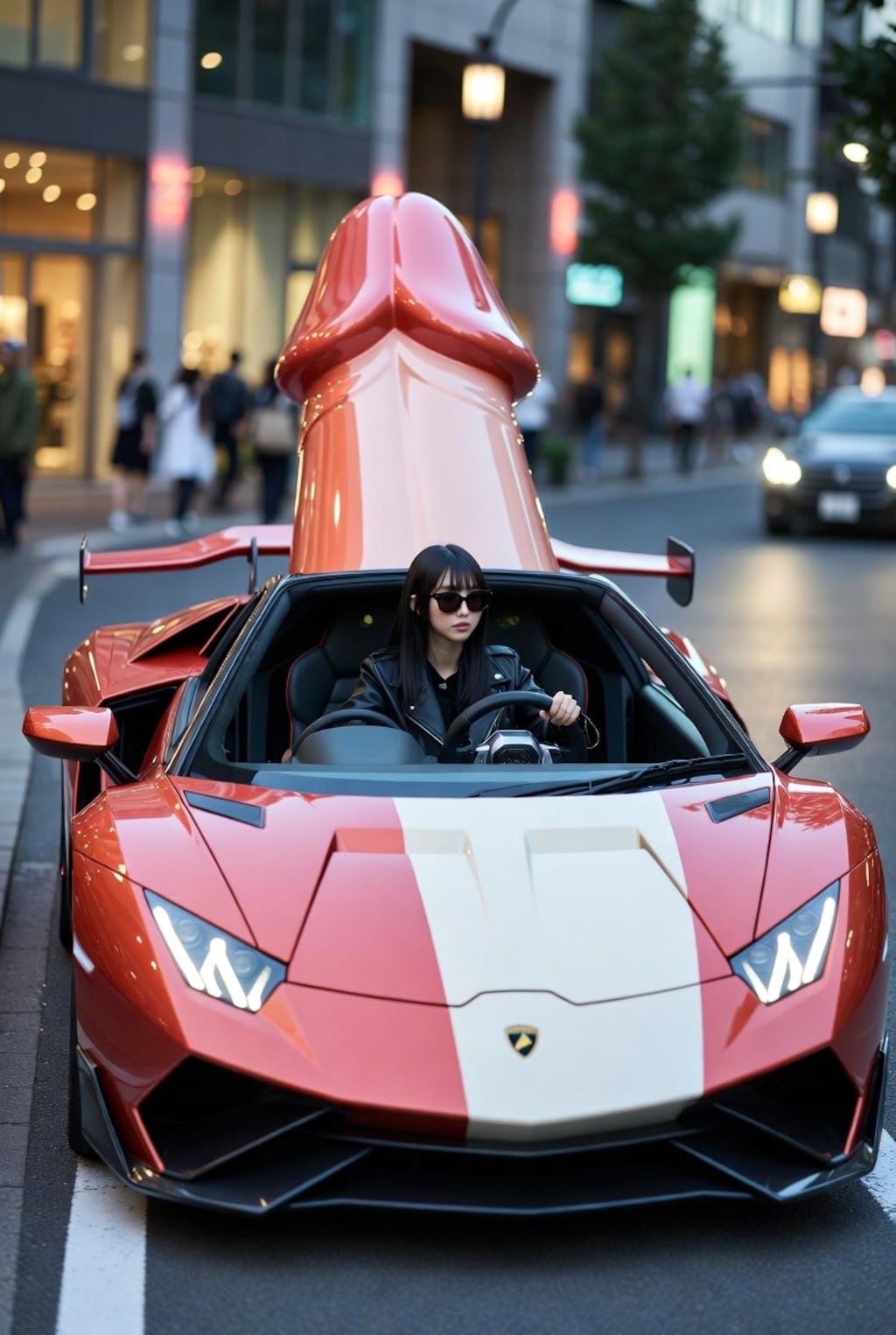チ◯ポルギーニを運転する女性