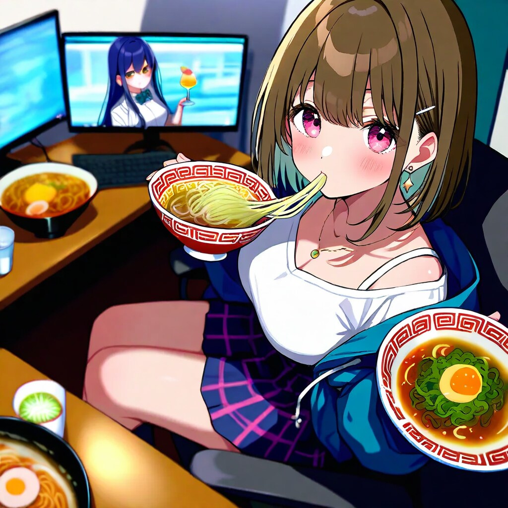 ゲームか食べるか何方かにしなさい💢・・・ん？