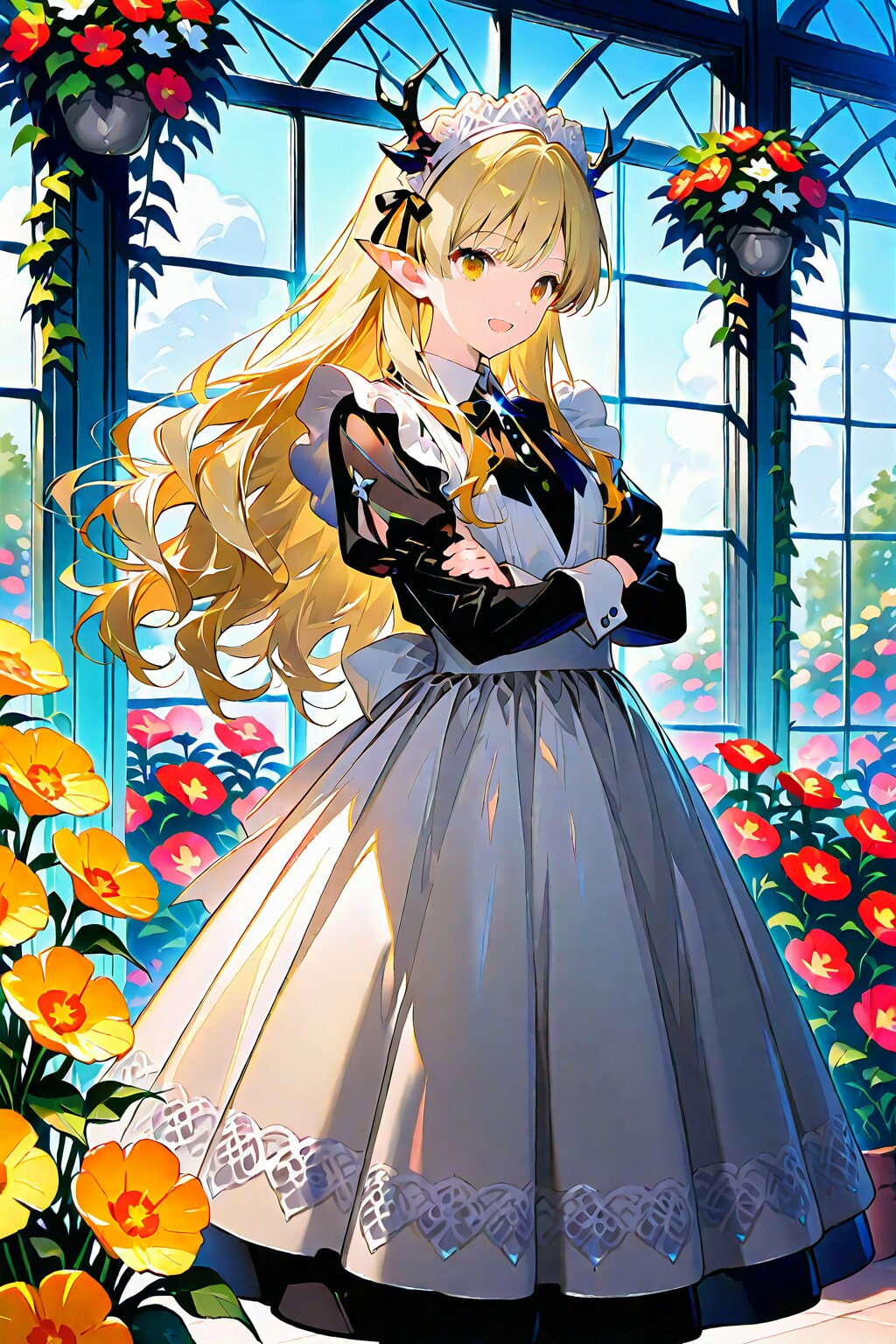 金髪メイド服(自然に囲まれて)_20250703