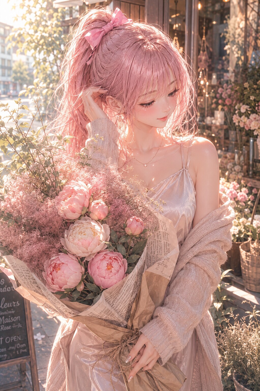 落果ちゃんは、自分を一番綺麗に見せる色を、自然に纏う。