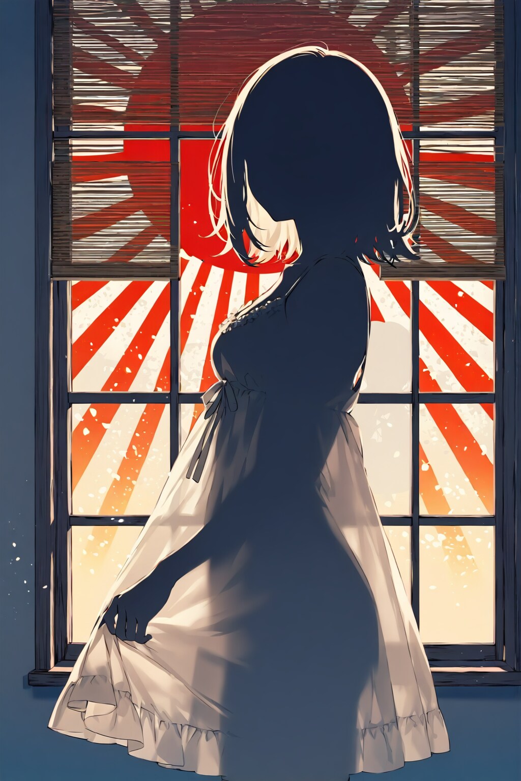 朝日を受けて