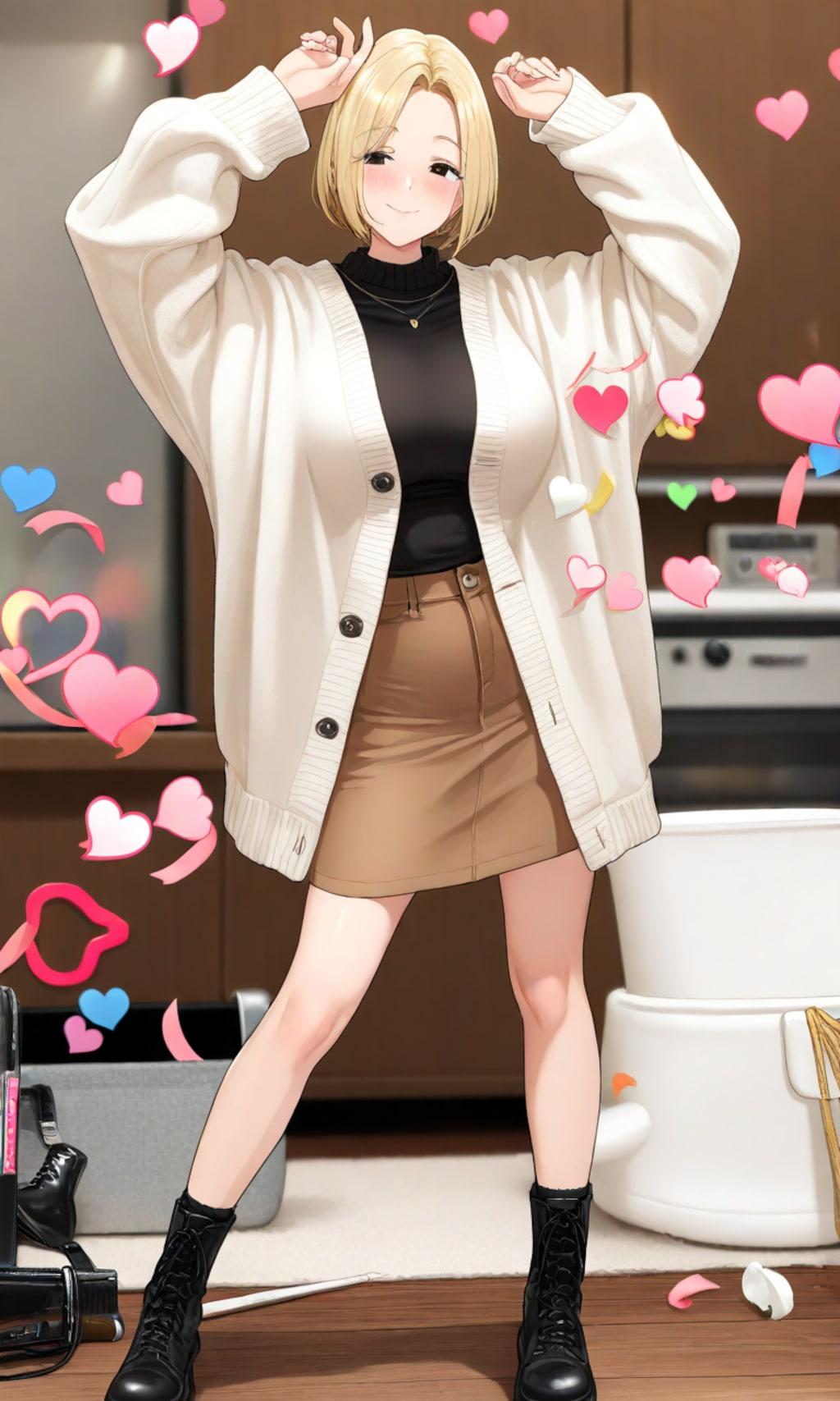 金髪ショートで