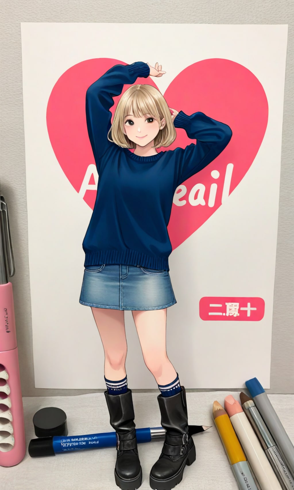 金髪ショートで