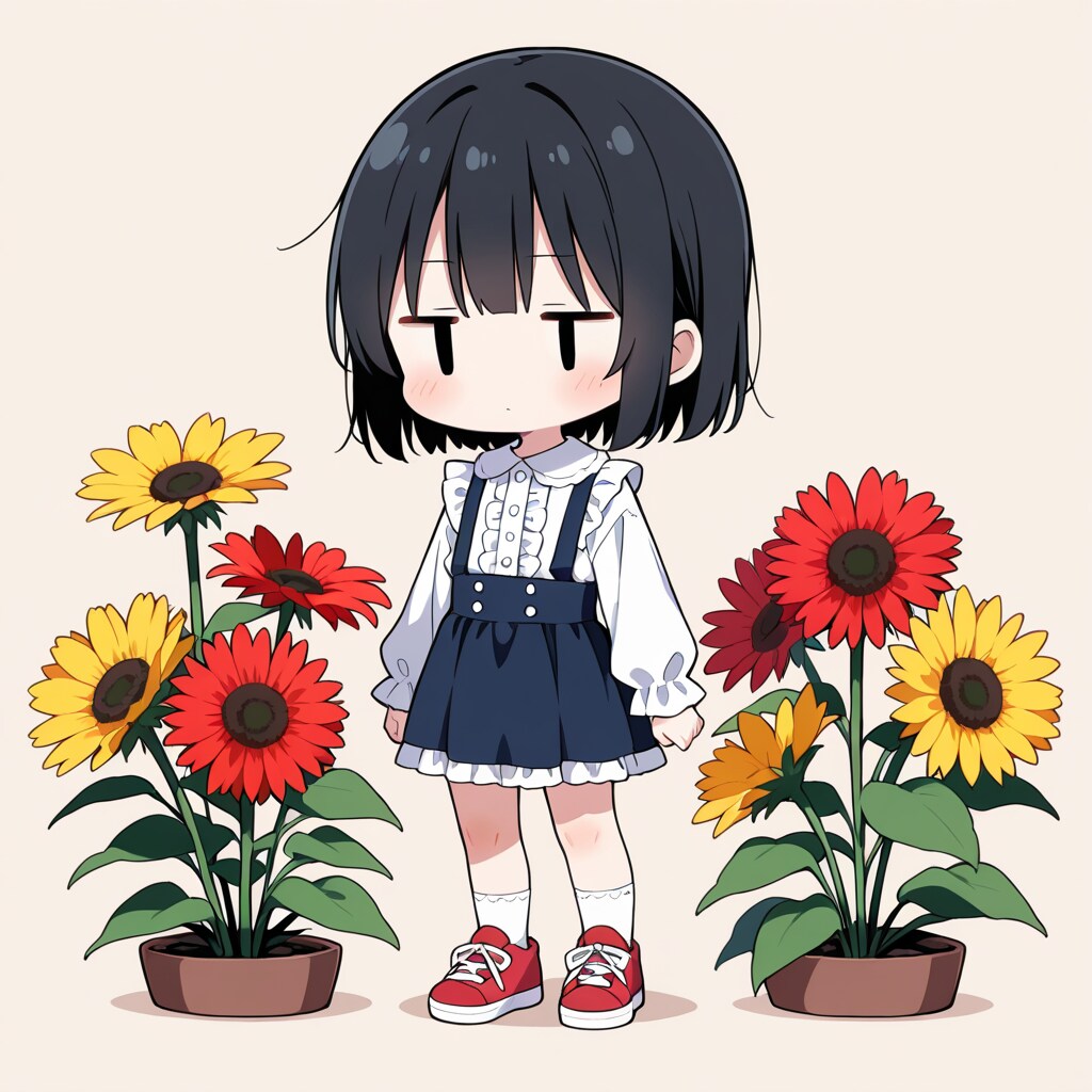 ガーベラの花を愛でる