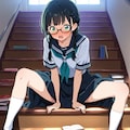 階段で転んだ三つ編み眼鏡っ娘(FENRIR) 2枚目