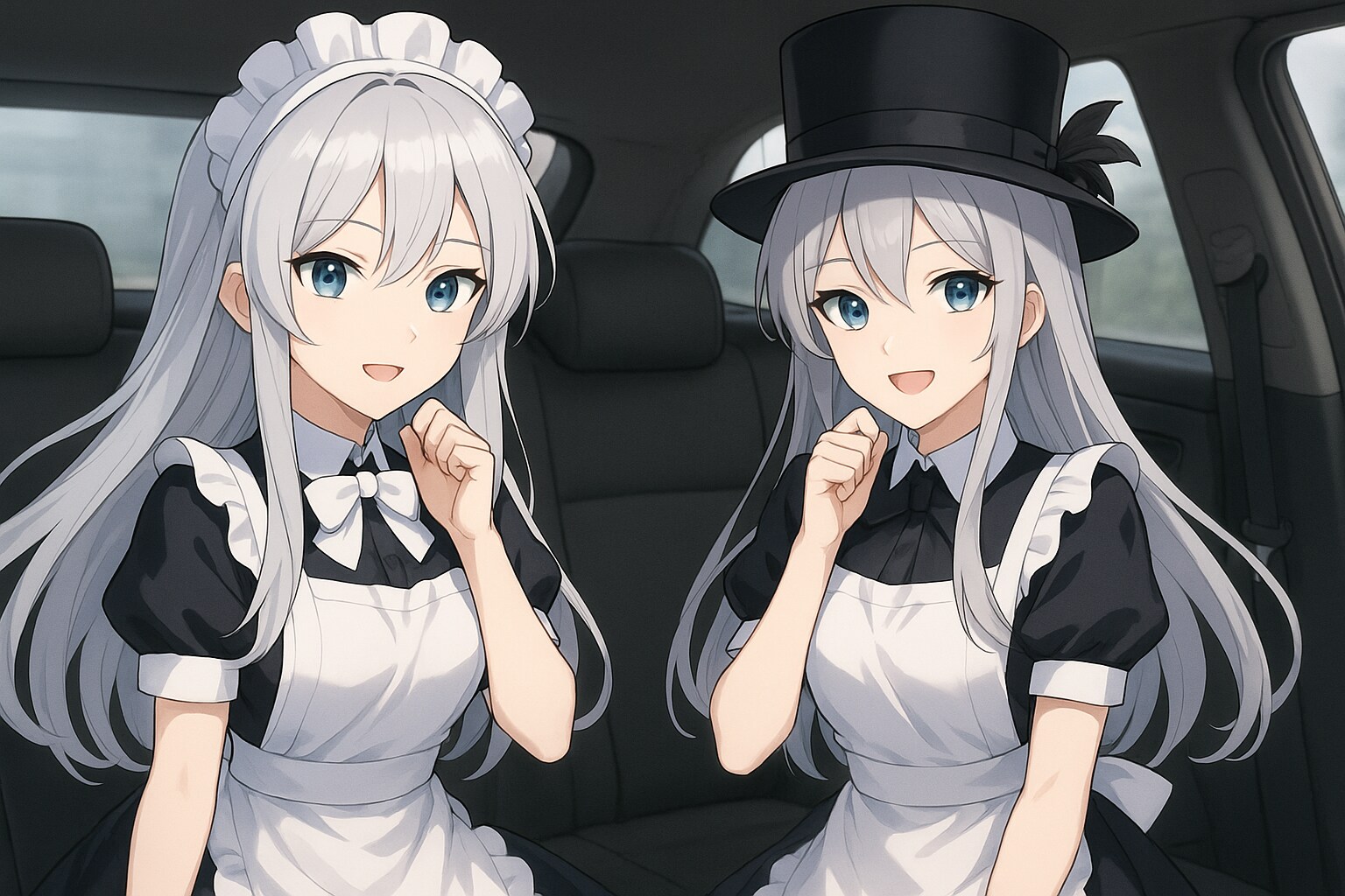 車内に咲く微笑みのメイドたち | の人気AIイラスト・グラビア