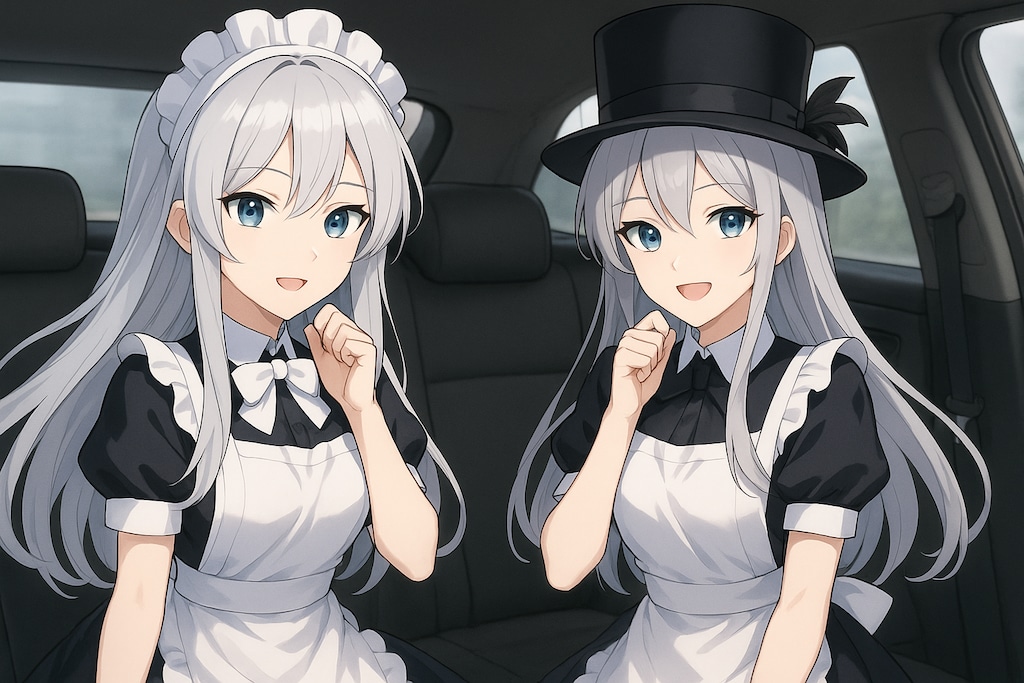 車内に咲く微笑みのメイドたち